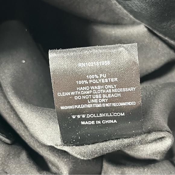 Dolls Kill Black Velvet Backpack White Embroidered Cross Drawstring Flap Bag - Picture 12 of 16